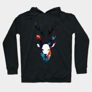 Stag Deer Wild Nature Animal Colors Art Hoodie